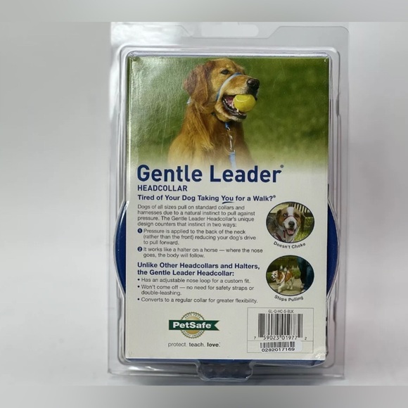Head collar Gentle Leader up to 25 lbs Black & Blue - S/M, Training DVD new - Picture 3 of 5